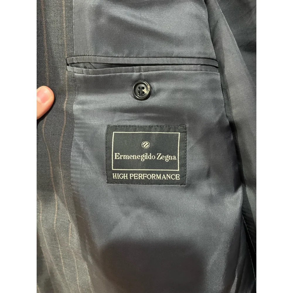 High Performance Ermenegildo Zegna Grey Wool Striped 2 Button Suit Coat Blazer